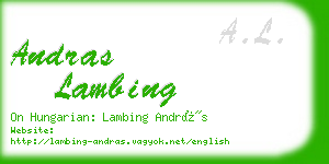 andras lambing business card